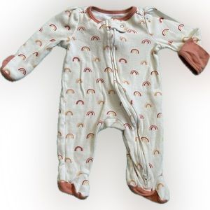 Newborn Zippered Rainbow Footie Onesie Sleeper